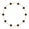 Van Cleef & Arpels VCARA42700 Necklace Vintage Alhambra 10 Motifs 18k Yellow Gold Onyx Necklace 2 Van Cleef & Arpels VCARA42700 Necklace Vintage Alhambra 10 Motifs 18k Yellow Gold Onyx Necklace 1