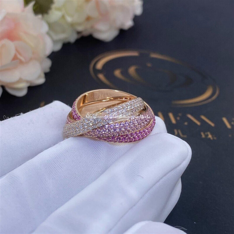 Cartier Trinity Ring Rose Gold And Diamonds N4230600 Coral 58