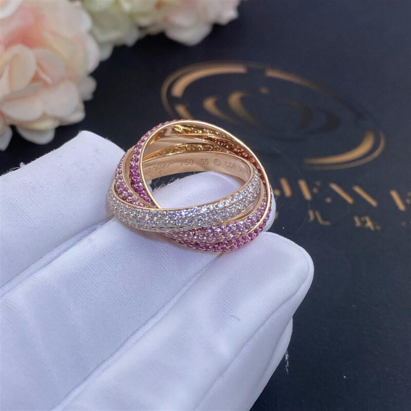 Cartier Trinity Ring Rose Gold And Diamonds N4230600 Coral 78