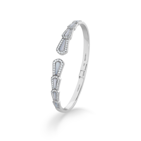 Garrard Fanfare Symphony Jewellery Collection Diamond And Mother Of Pearl Bracelet In 18ct White Gold