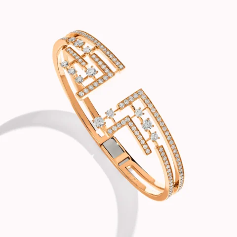 Marli Avenues Crown Hinged Bracelet In Rose Gold AVEN B4 56