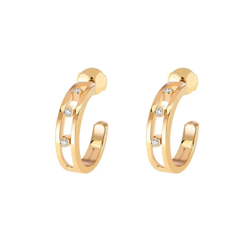 Messika Move Classique Yellow Gold Earrings 04407-YG with Diamonds