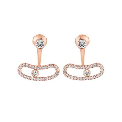 Messika Move Uno Bellow the Lobe Rose Gold Earrings 06510-PG with Diamonds