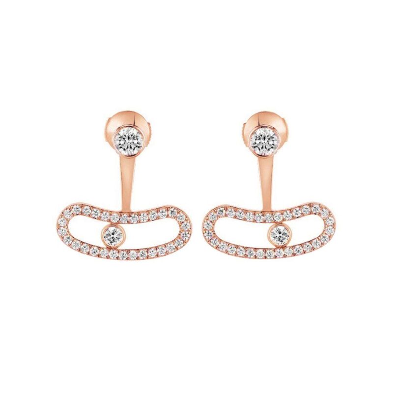 Messika Move Uno Bellow the Lobe Rose Gold Earrings 06510-PG with Diamonds