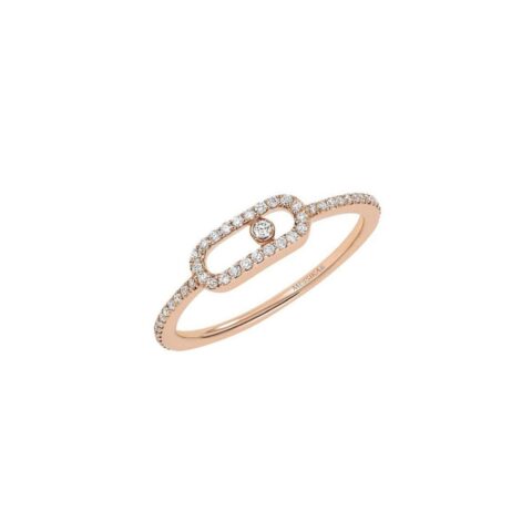 Messika Move Uno Pave Rose Gold Ring 05630-PG with Diamonds