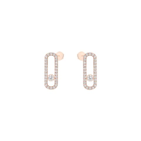 Messika Move Uno Rose Gold Earrings 12183-PG with Diamonds