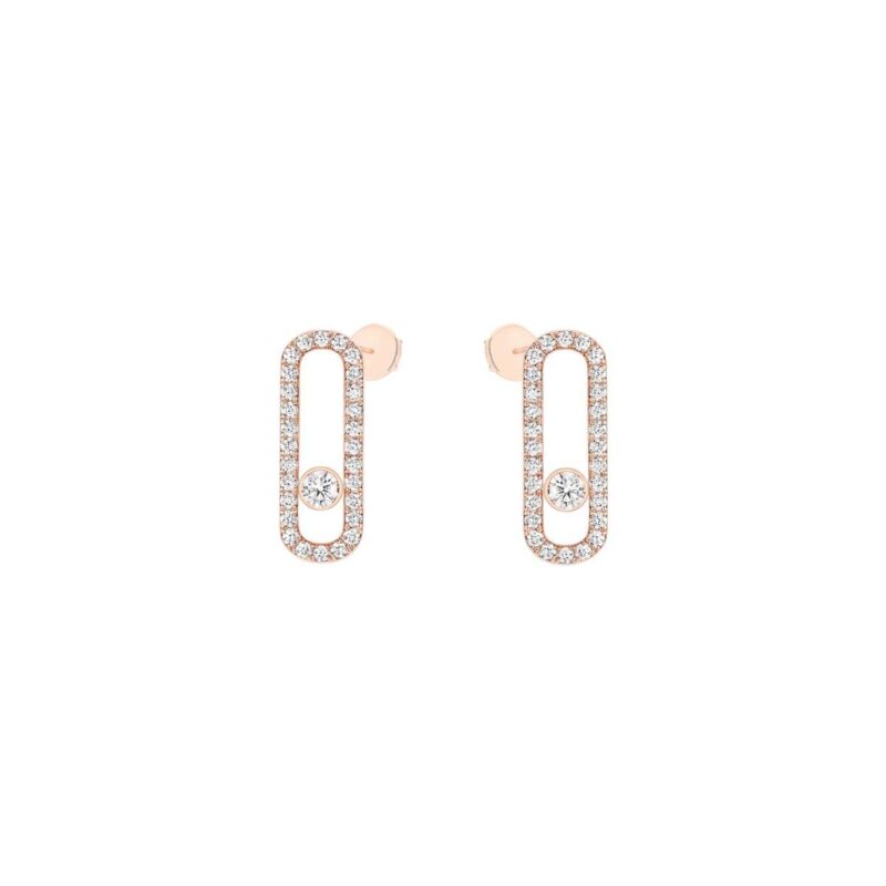 Messika Move Uno Rose Gold Earrings 12183-PG with Diamonds