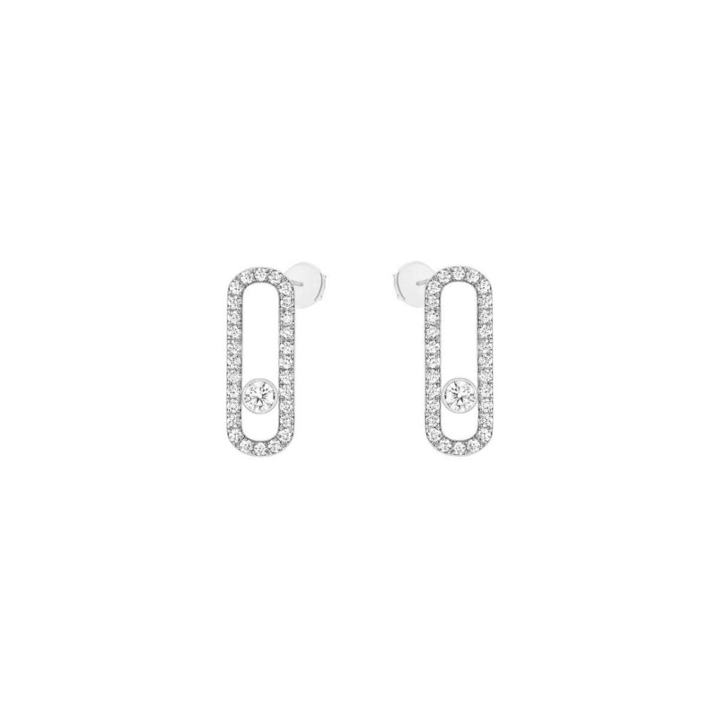 Messika Move Uno White Gold Earrings 12183-WG with Diamonds