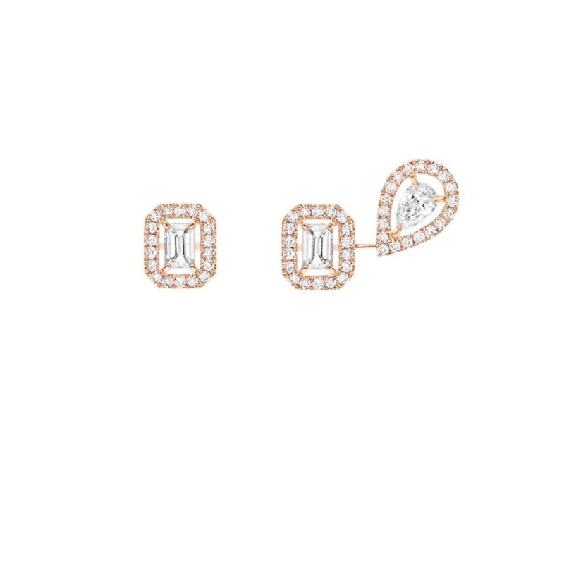 Messika My Twin Rose Gold Earrings with Diamonds 07004-PG