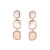 Roberto Coin Black Jade Rose Gold Earrings With Mother Of Pearl And Diamonds 88