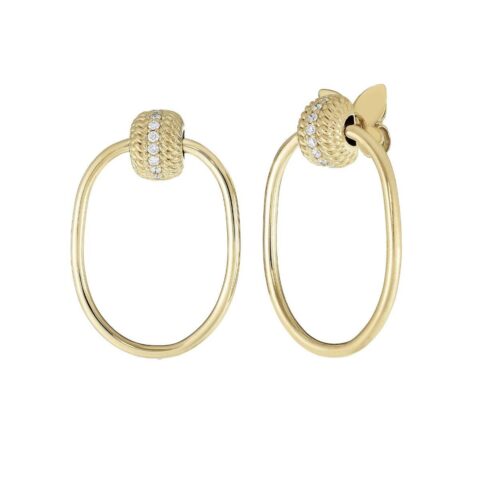 Roberto Coin Opera Yellow And White Gold Earrings With Diamonds 22
