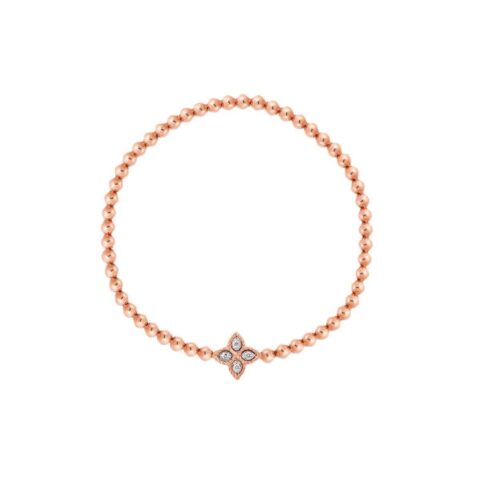 Roberto Coin Princess Flower Rose Gold And White Gold Bracelet With Diamonds 33