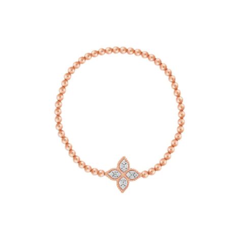 Roberto Coin Princess Flower Rose Gold And White Gold With Diamonds 55