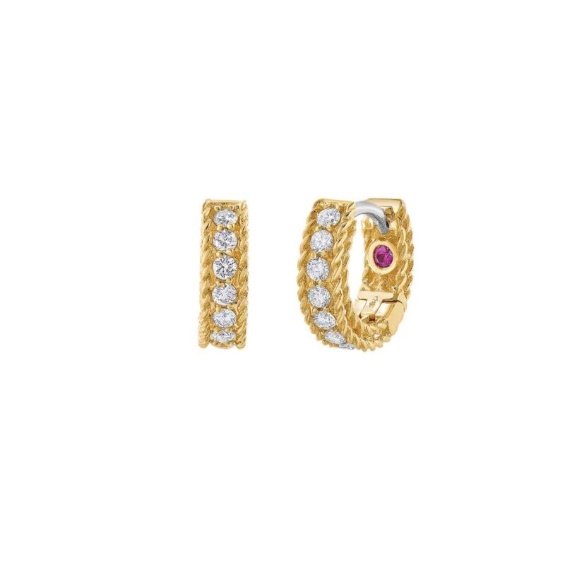 Roberto Coin Symphony Yellow Gold Earrings With Diamonds 23