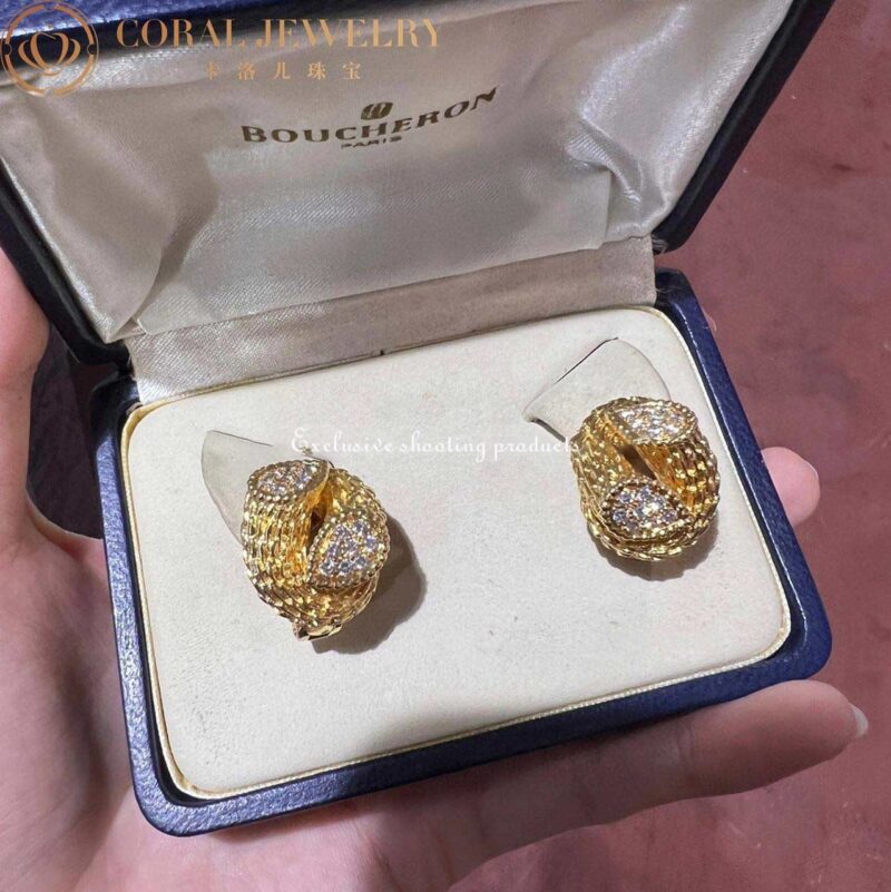 Boucheron Serpent Boheme Diamond Earrings In 18k Gold Coral 22