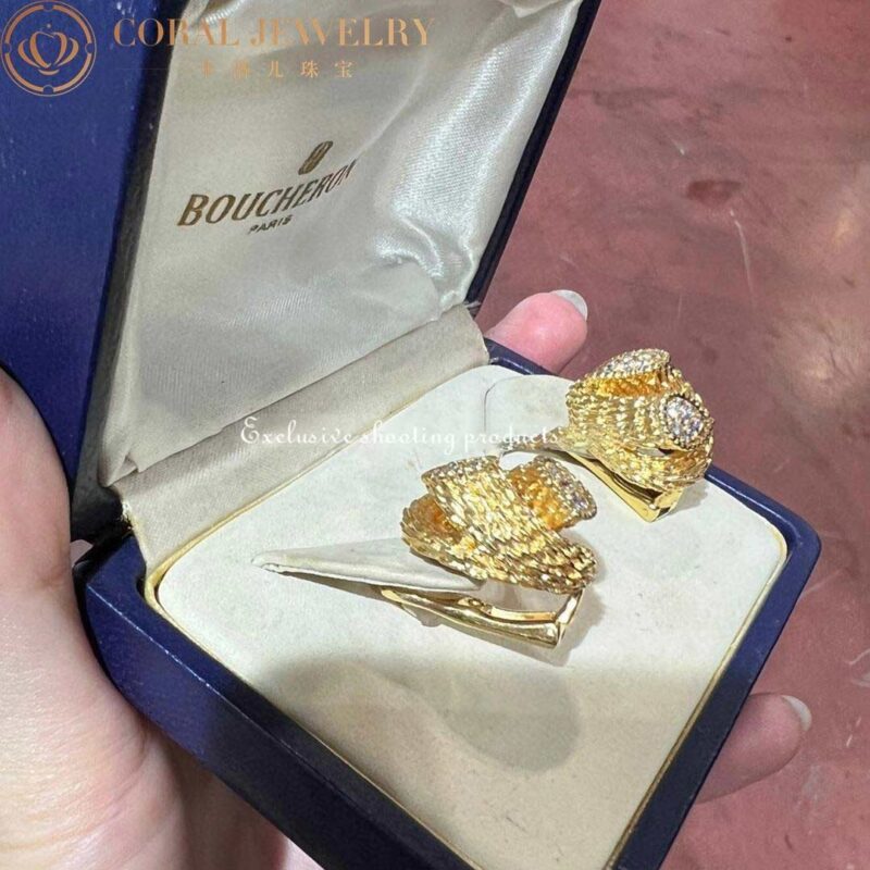 Boucheron Serpent Boheme Diamond Earrings In 18k Gold Coral 66