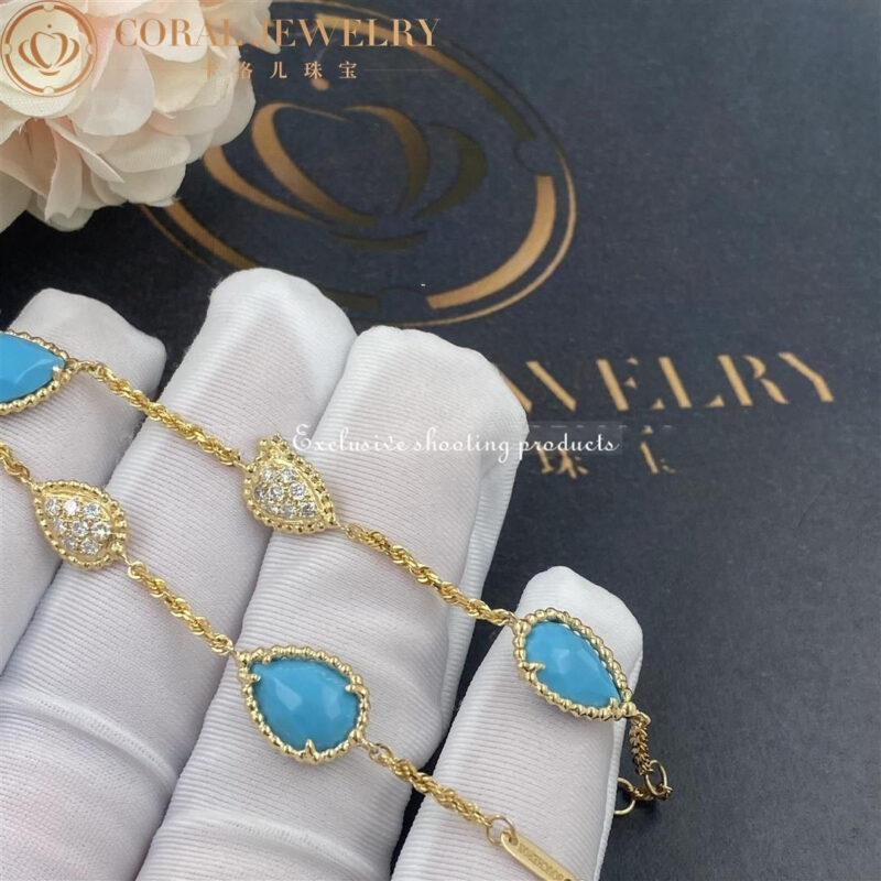 Boucheron Serpent Boheme Yellow Gold Turquoise Diamond Bracelet Jbt00782 Coral 18