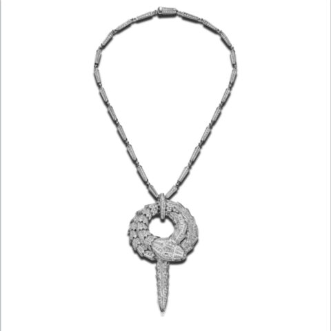 Bulgari Serpenti Viper White Gold Necklace Pave Diamonds 354085 Cl857903 coral