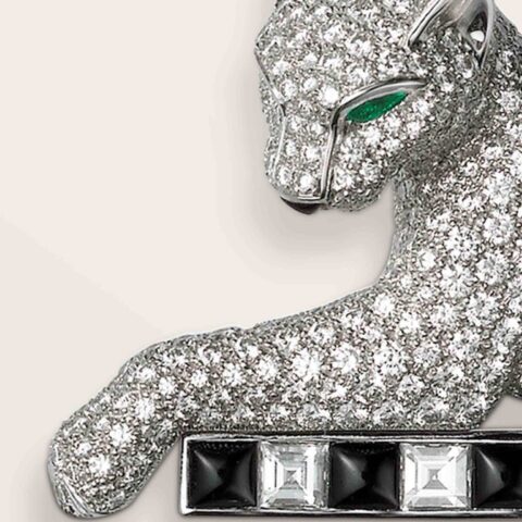 Cartier Panthère De Cartier Brooch H5000027, White Gold, Emeralds, Onyx, Diamonds 2