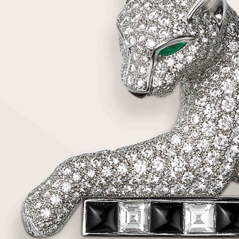 Cartier Panthère De Cartier Brooch H5000027, White Gold, Emeralds, Onyx, Diamonds 2