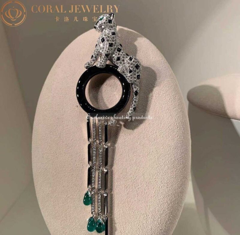 Cartier Panthère De Cartier Brooch N5020300, White Gold, Emeralds, Onyx, Diamonds 7