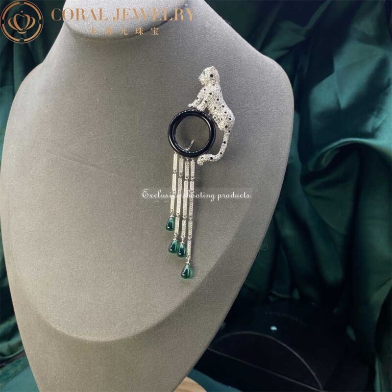 Cartier Panthère De Cartier Brooch N5020300, White Gold, Emeralds, Onyx, Diamonds 5