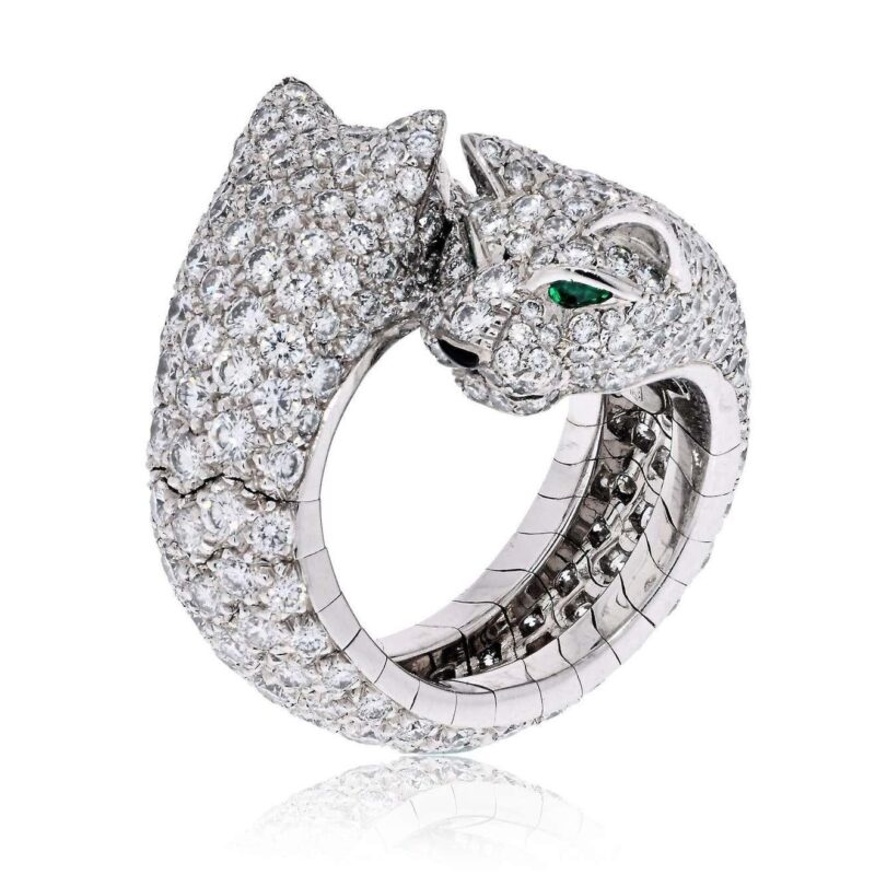 Cartier Panthère De Cartier, Lakarda Double Panthere Head Paved Diamond Ring1