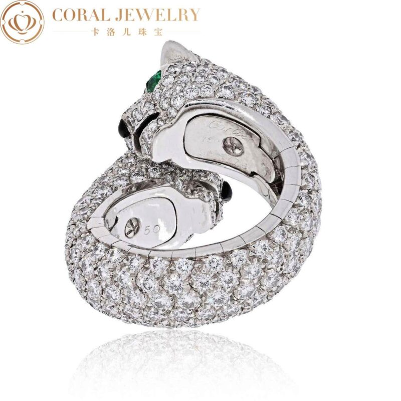 Cartier Panthère De Cartier, Lakarda Double Panthere Head Paved Diamond Ring 7