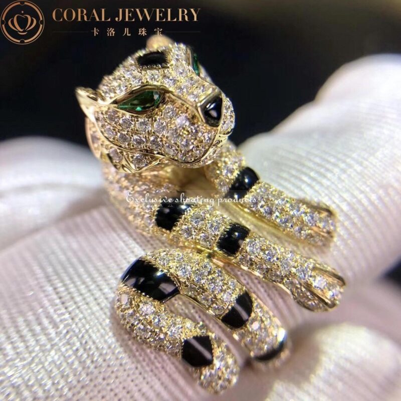 Cartier Panthère de Cartier Ring Yellow Gold, Diamonds, Emeralds, Onyx9