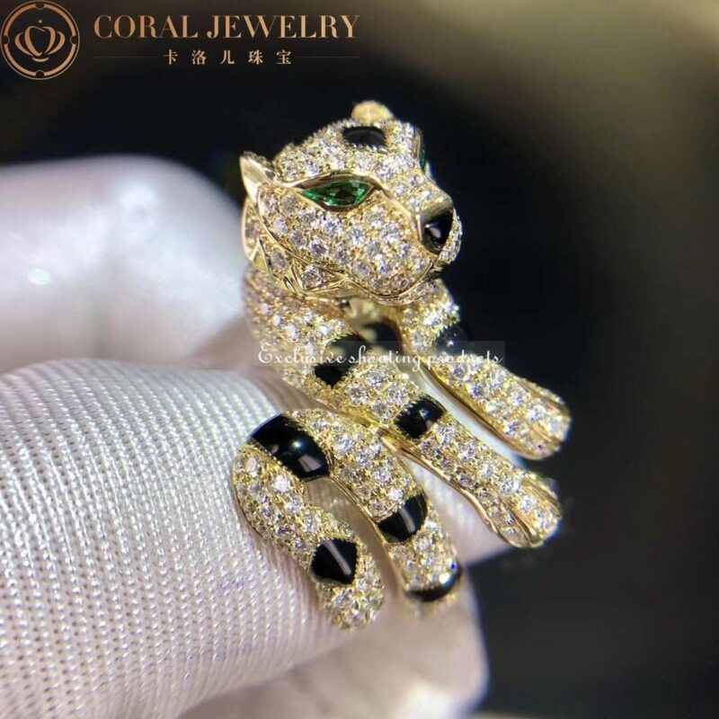 Cartier Panthère de Cartier Ring Yellow Gold, Diamonds, Emeralds, Onyx8