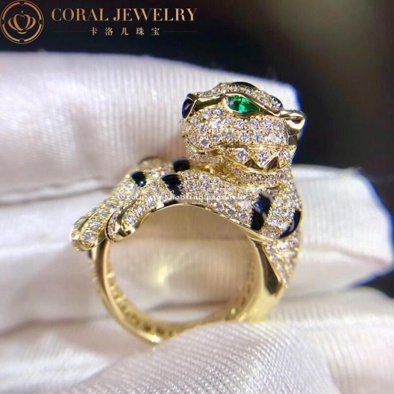 Cartier Panthère de Cartier Ring Yellow Gold, Diamonds, Emeralds, Onyx6