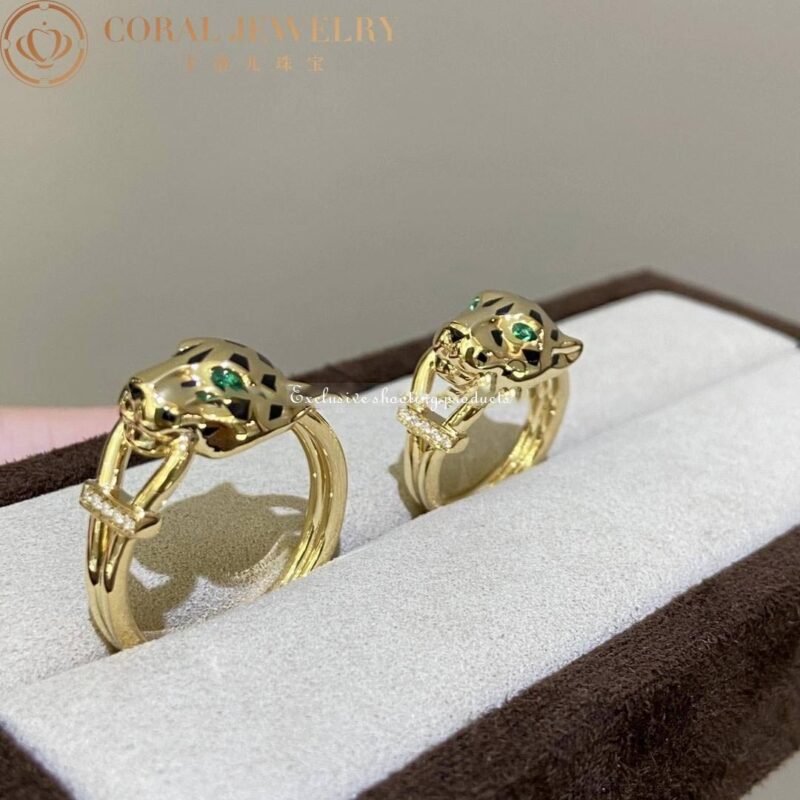 Cartier Panthère De Cartier Ring B4096700, Yellow Gold, Tsavorite, Onyx55