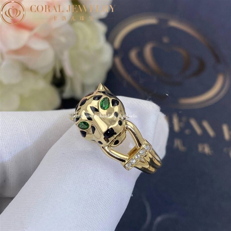 Cartier Panthère De Cartier Ring B4096700, Yellow Gold, Tsavorite, Onyx 8