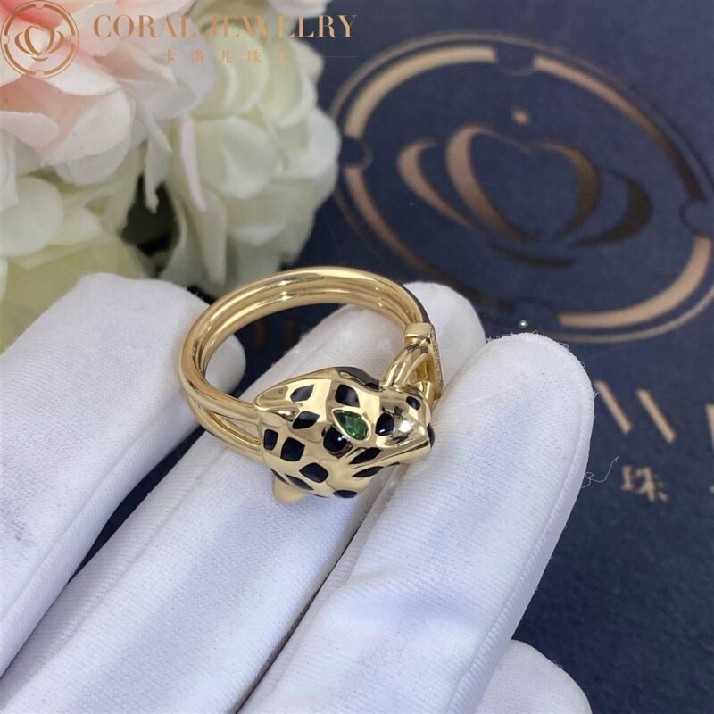 Cartier Panthère De Cartier Ring B4096700, Yellow Gold, Tsavorite, Onyx 5