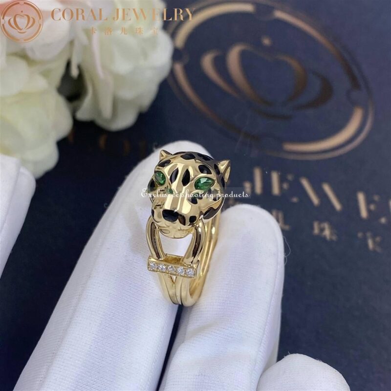 Cartier Panthère De Cartier Ring B4096700, Yellow Gold, Tsavorite, Onyx 4