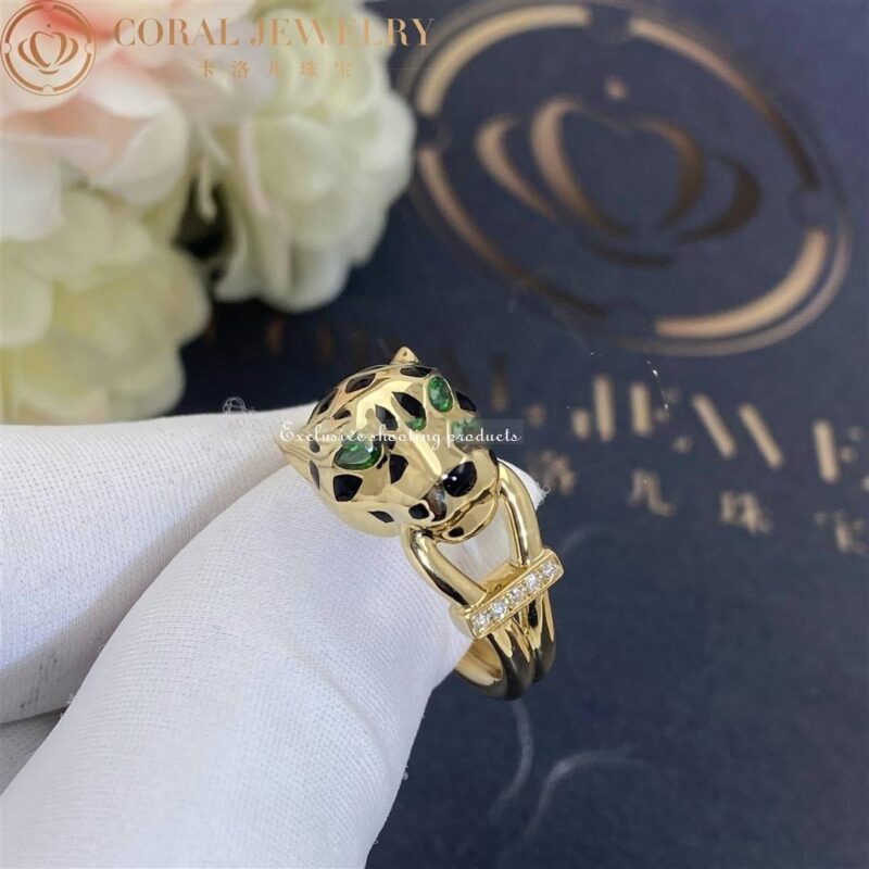 Cartier Panthère De Cartier Ring B4096700, Yellow Gold, Tsavorite, Onyx 3