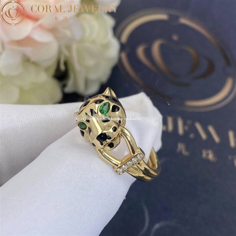 Cartier Panthère De Cartier Ring B4096700, Yellow Gold, Tsavorite, Onyx 2