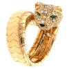 Cartier Panthère De Cartier N4224200, Yellow Gold Pave Diamond, Emerald & Onyx Bypass Ring 1