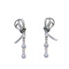Chanel Ruban Earrings 18k White Gold Diamonds Pearl Coral 56