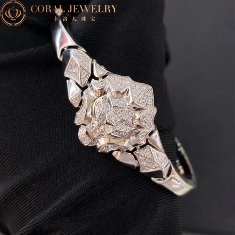 Chanel Sous Le Signe Du Lion Bracelet 18k White Gold Diamonds J10827 Coral 48