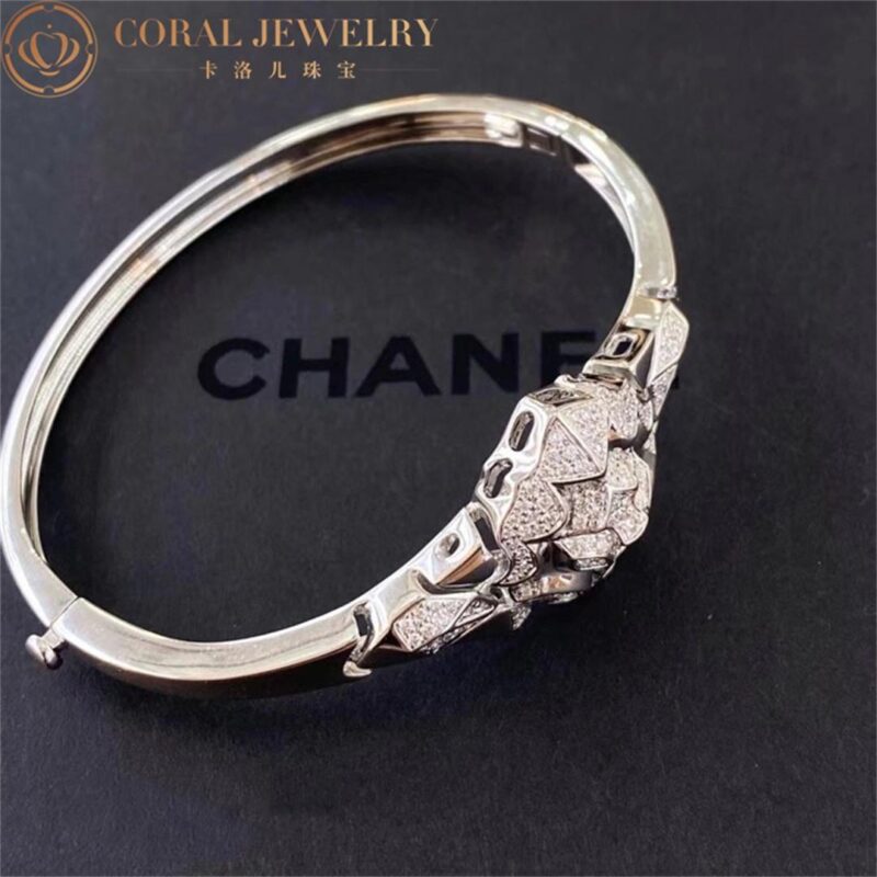 Chanel Sous Le Signe Du Lion Bracelet 18k White Gold Diamonds J10827 Coral 58