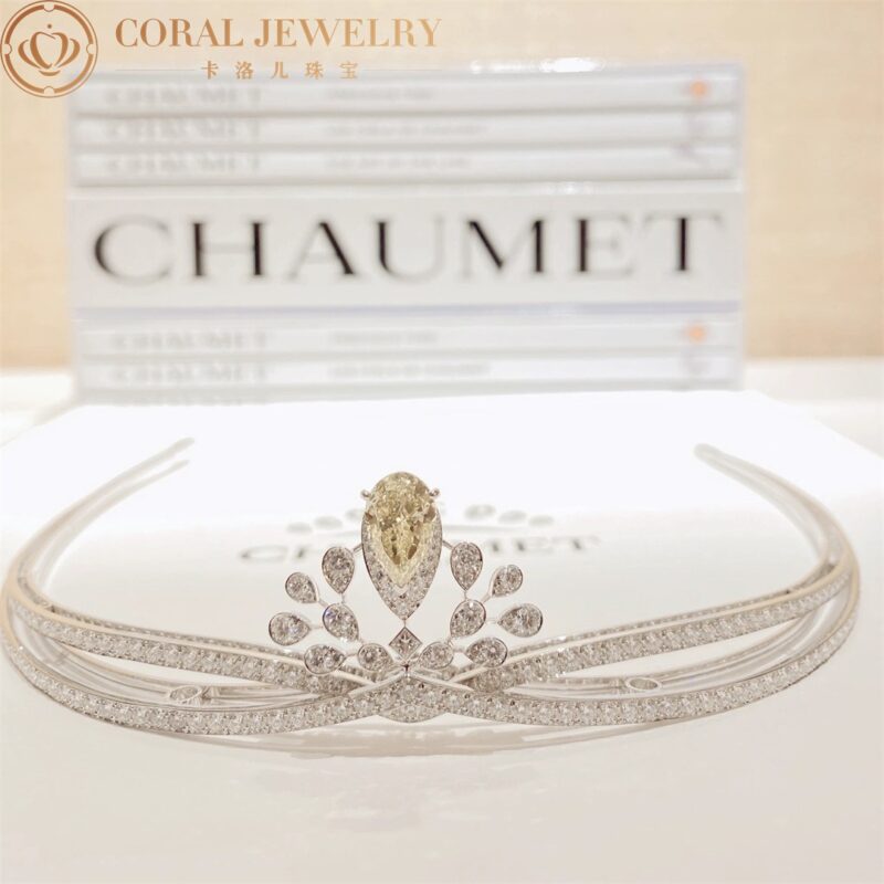 chaumet josephine aigrette imperiale tiara platinum white gold yellow diamond diamonds 082975 coral 2