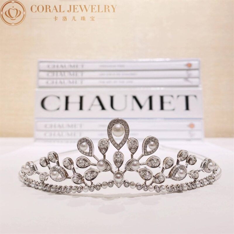 chaumet josephine aigrette imperiale tiara white gold pearls diamonds 083597 coral 1