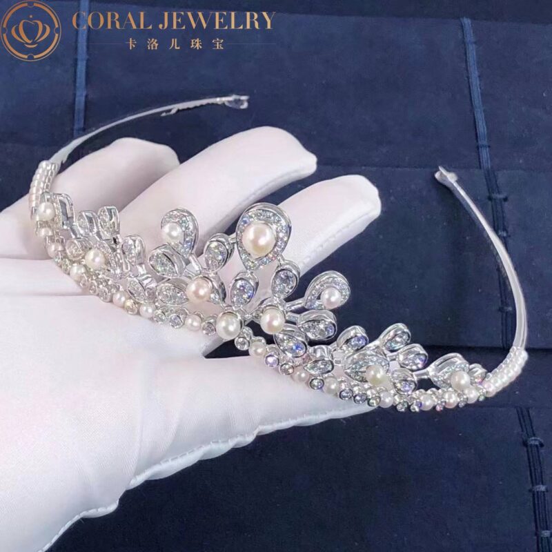 Chaumet Josephine Aigrette Imperiale Tiara White Gold Pearls Diamonds 083597 Coral 38