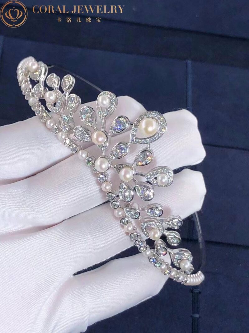 Chaumet Josephine Aigrette Imperiale Tiara White Gold Pearls Diamonds 083597 Coral 48