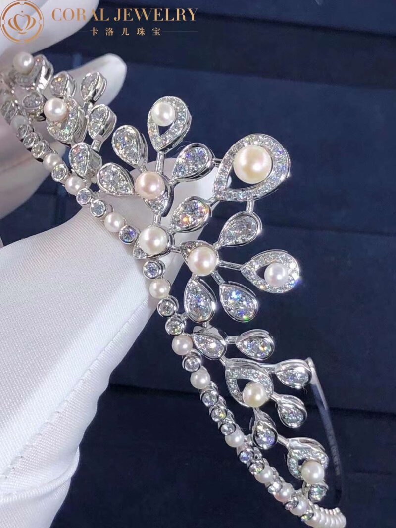Chaumet Josephine Aigrette Imperiale Tiara White Gold Pearls Diamonds 083597 Coral 58