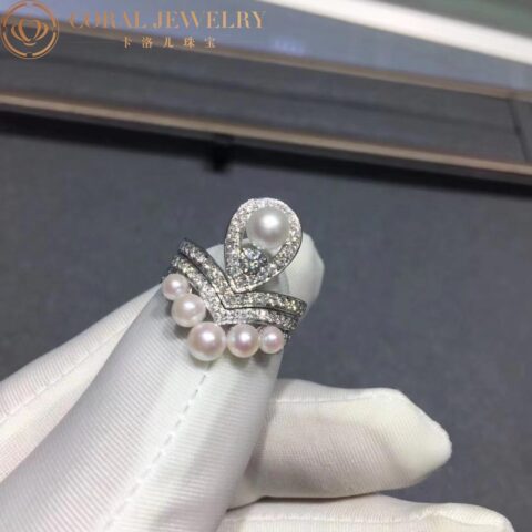 Chaumet Joséphine Aigrette Ring 083289-083292 White Gold, Pearls, Diamonds Combination Rings2
