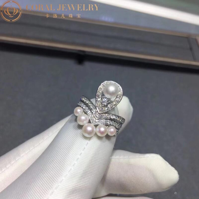 Chaumet Joséphine Aigrette Ring 083289-083292 White Gold, Pearls, Diamonds Combination Rings3