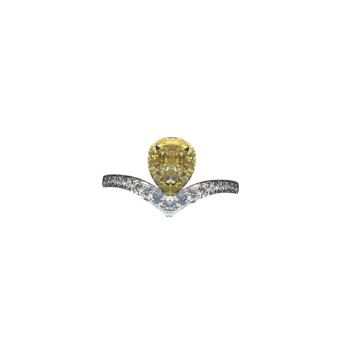 Chaumet Josephine Aigrette Ring White Gold White And Yellow Diamonds Coral 55