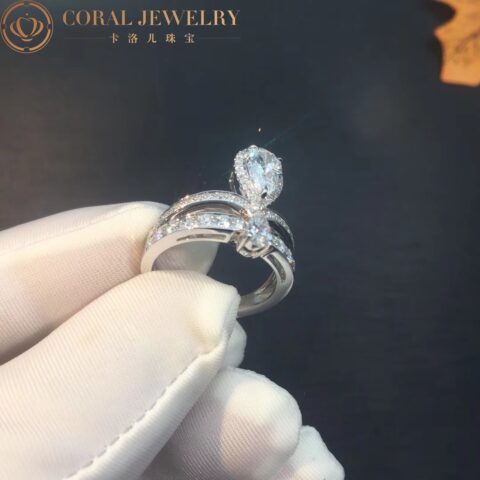 Chaumet Josephine Eclat Floral Ring Platinum Diamonds Coral 6